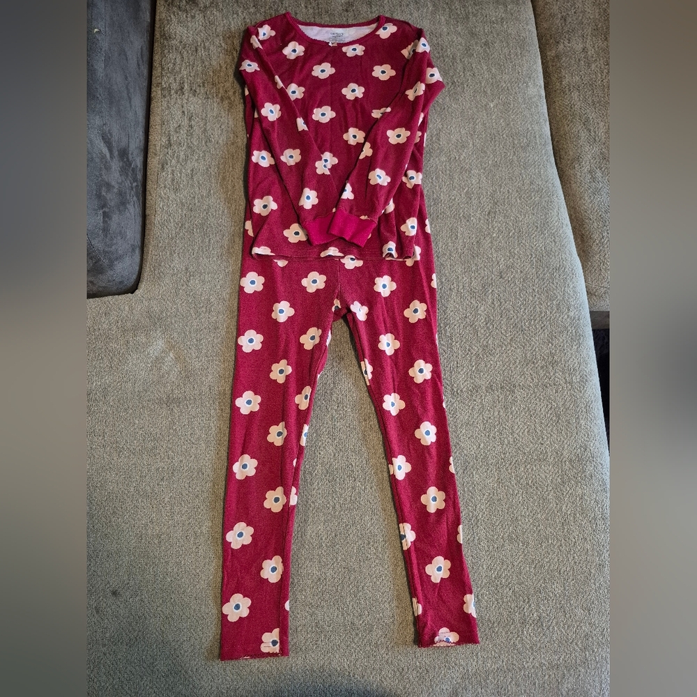 Girls Carters Pj Set Red/pink Size 10 Gently Used